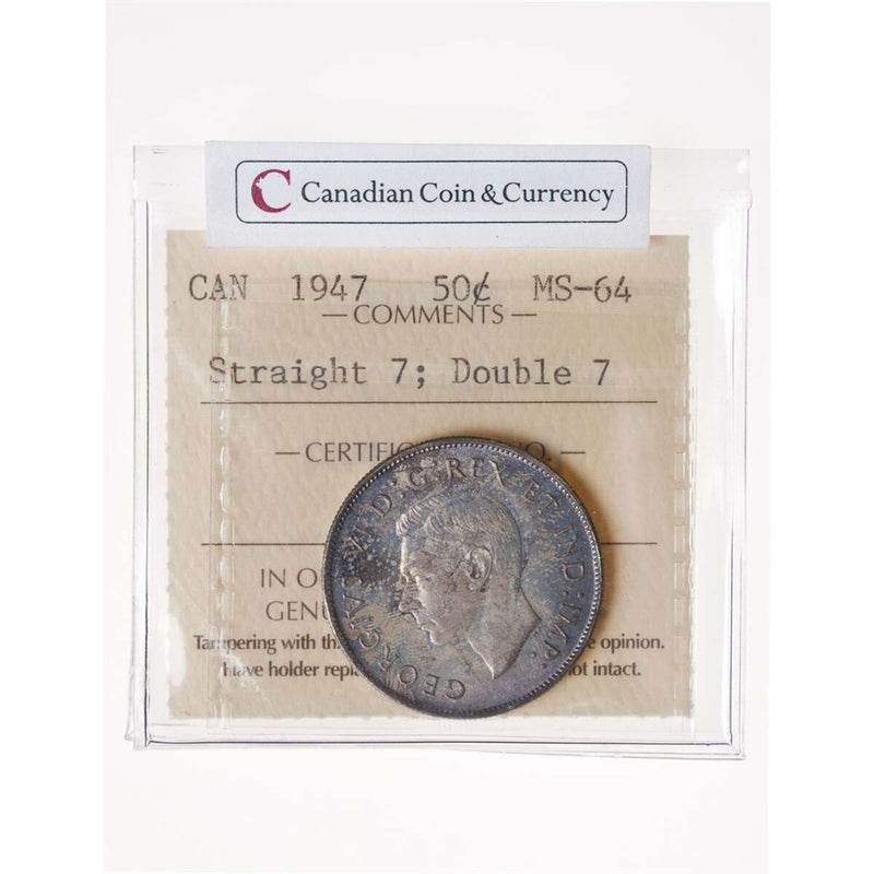 50 cent 1947 Str 7 Lft 7/7 ICCS MS-64 Default Title