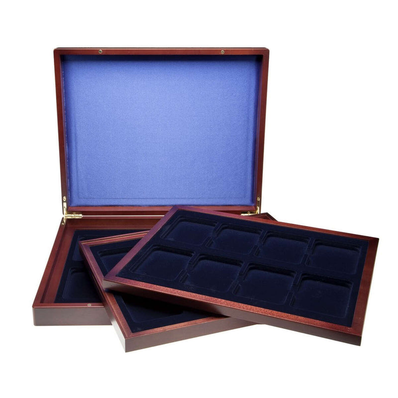 VOLTERRA TRIO de Luxe Coin Presentation Box 24 Compartment - Slabs / Mahogany