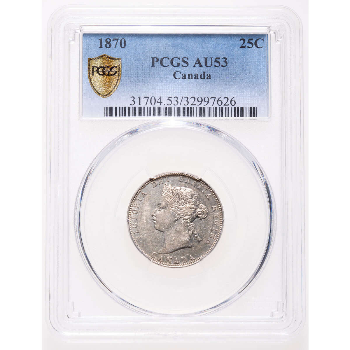 25 cent 1870  PCGS AU-53 Default Title