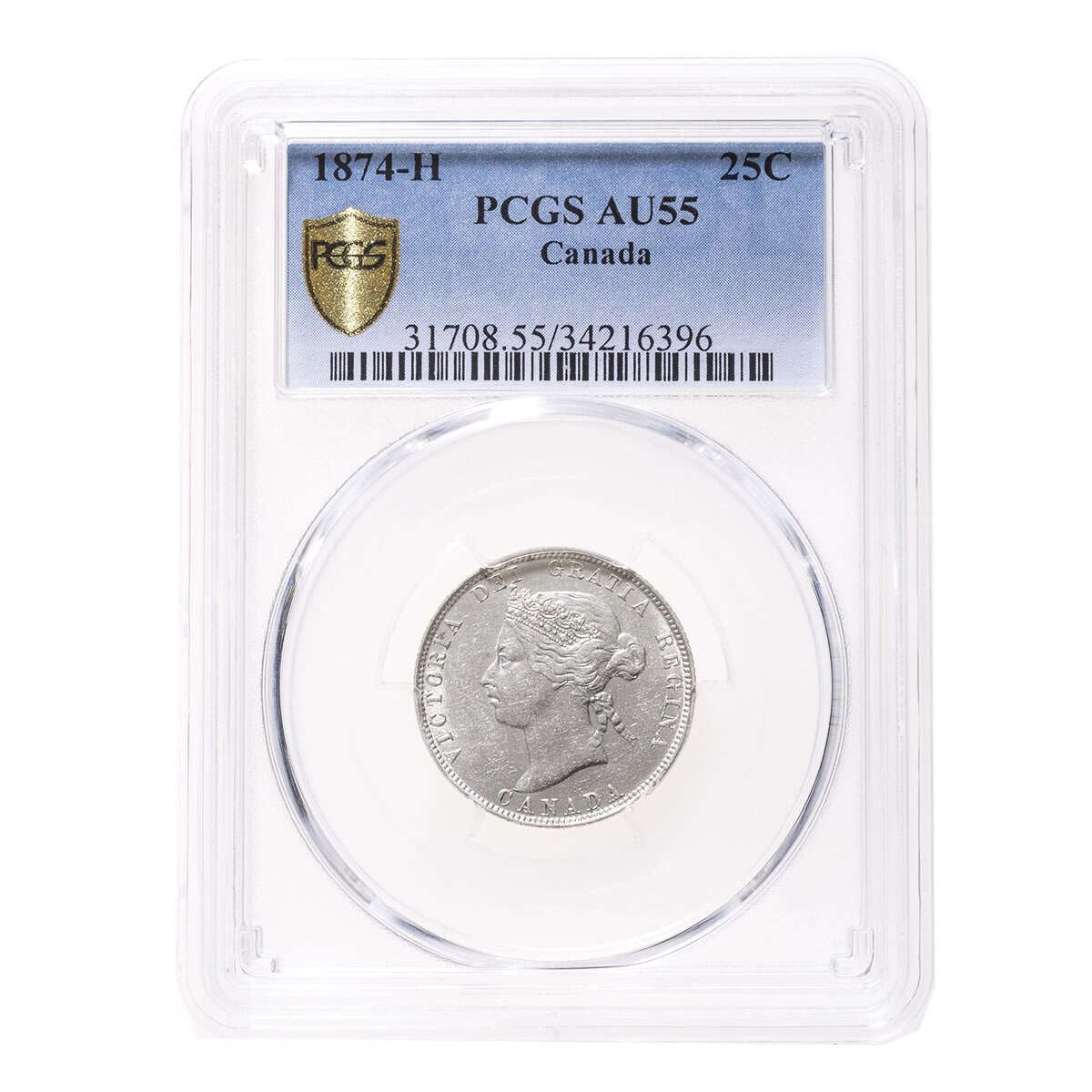 25 cent 1874H  PCGS AU-55 Default Title