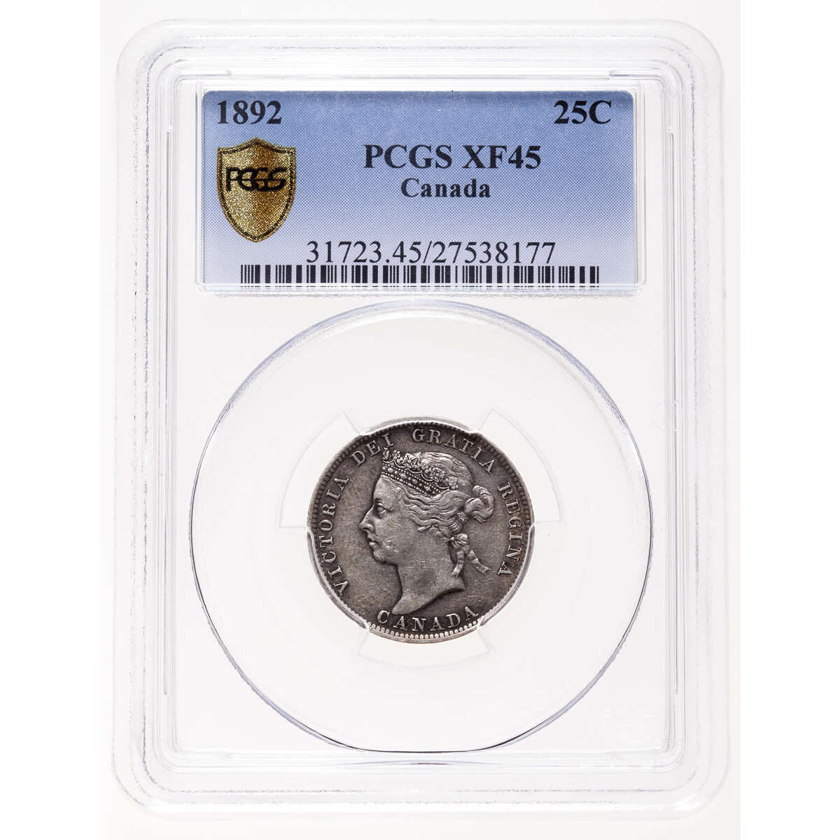 25 cent 1892  PCGS EF-45 Default Title