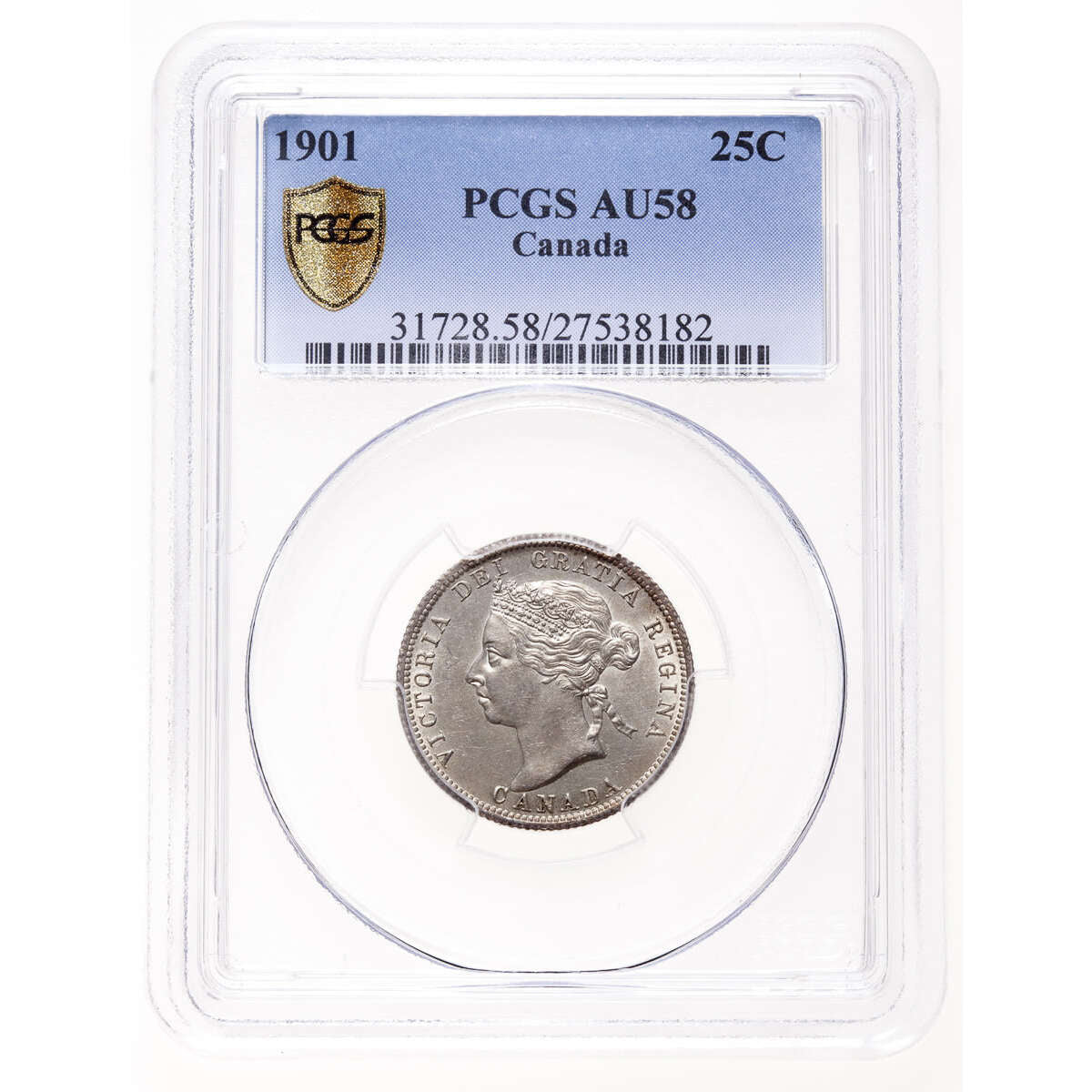 25 cent 1901  PCGS AU-58 Default Title