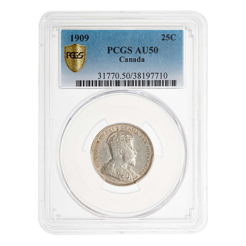 25 cent 1909  PCGS AU-50 Default Title