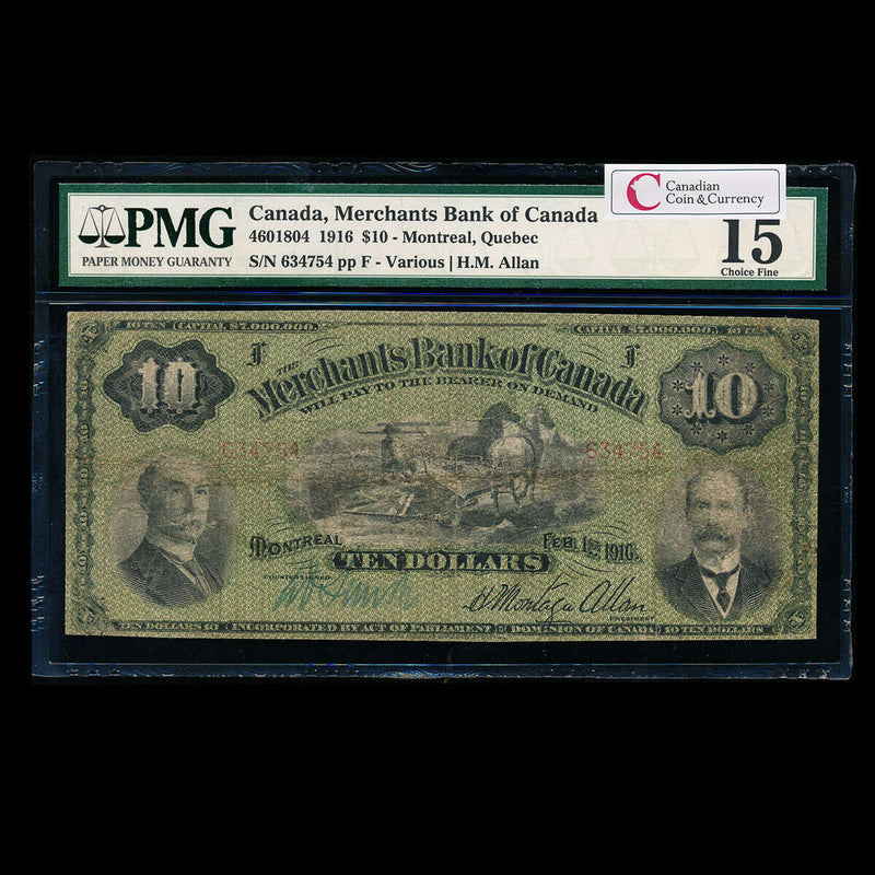 The Merchants Bank of Canada $10 1916  PMG F-15 Default Title