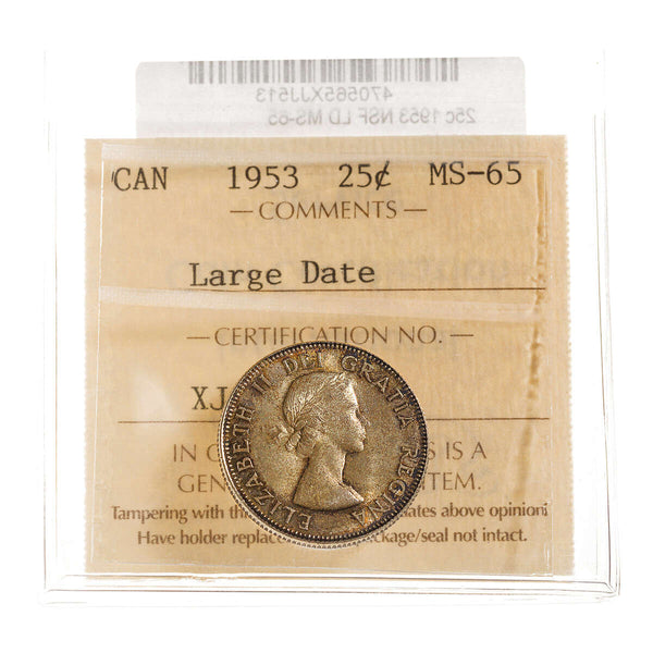 25 cent 1953 NSF LD ICCS MS-65 Default Title