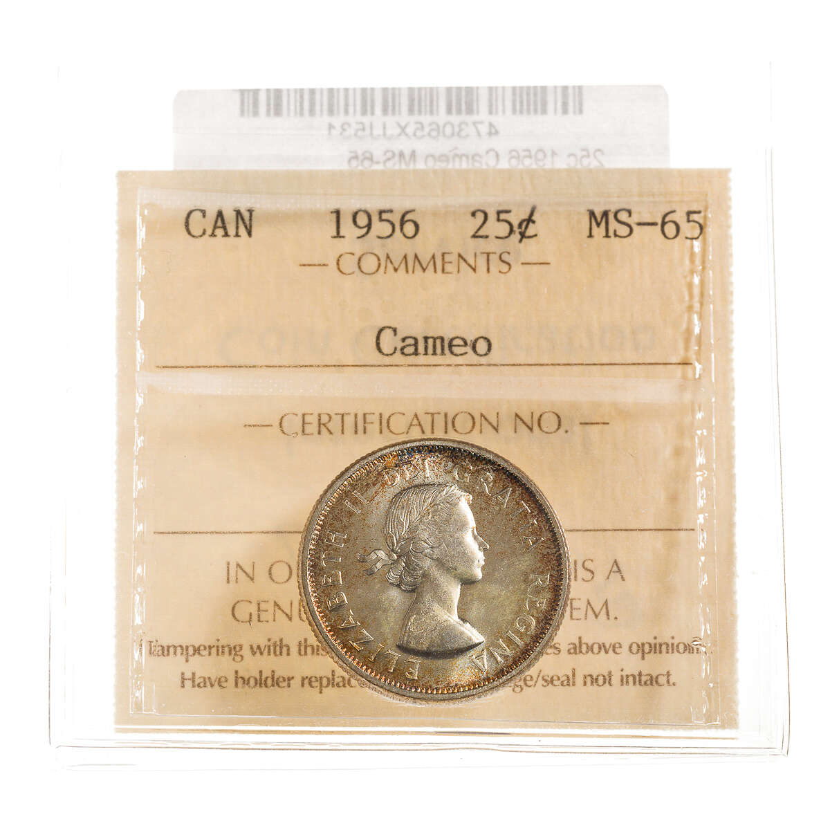 25 cent 1956 Cameo ICCS MS-65 Default Title