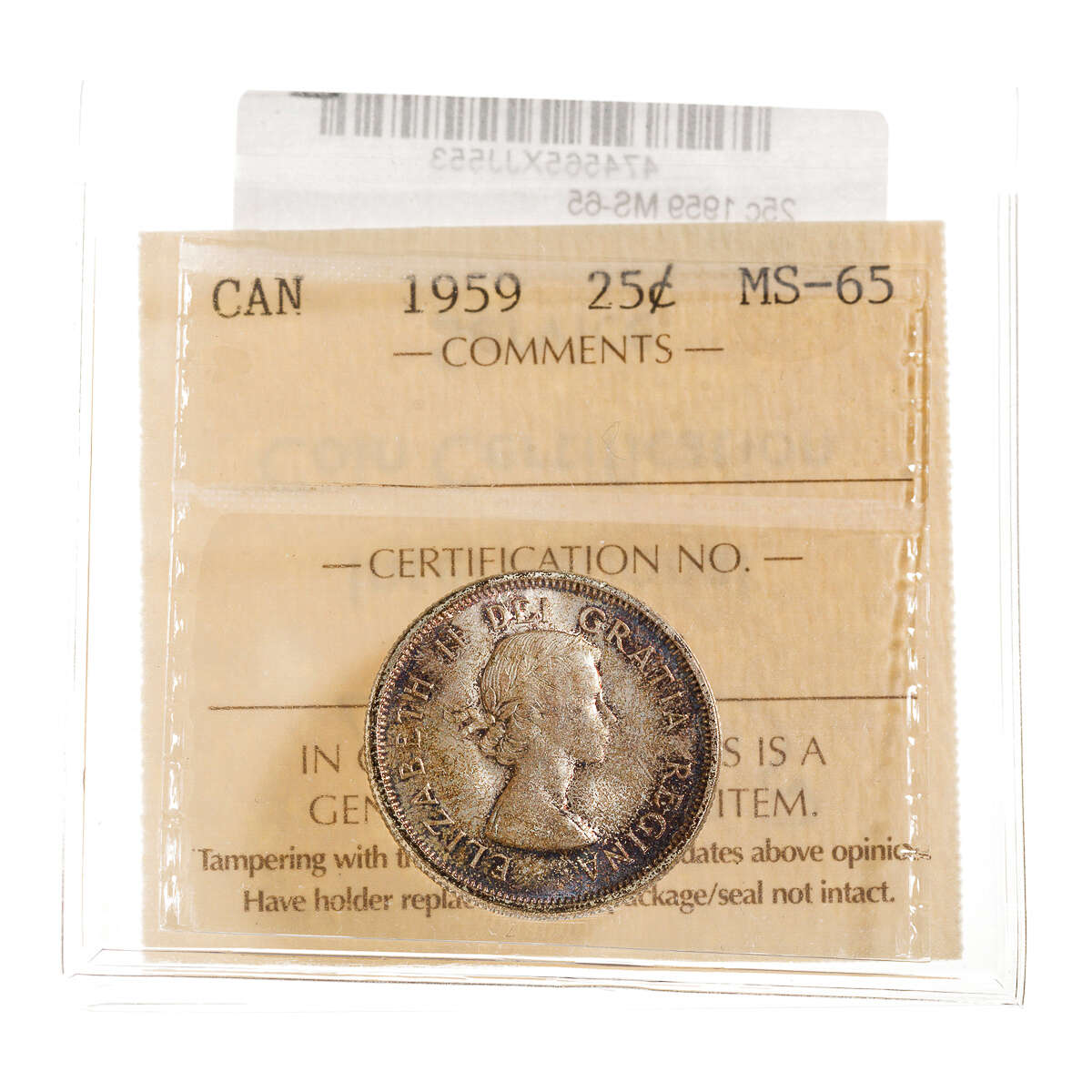 25 cent 1959  ICCS MS-65 Default Title