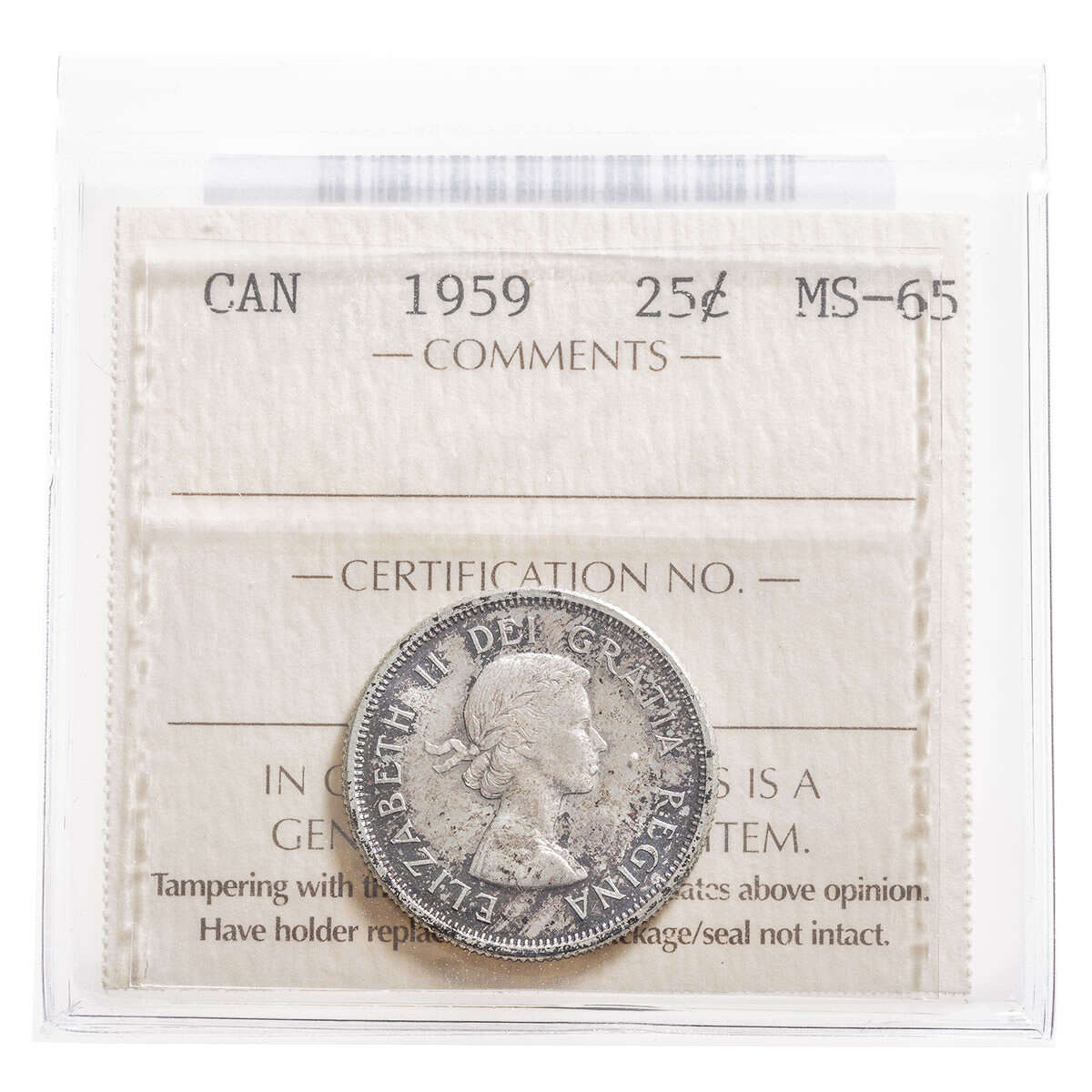 25 cent 1959  ICCS MS-65 Default Title