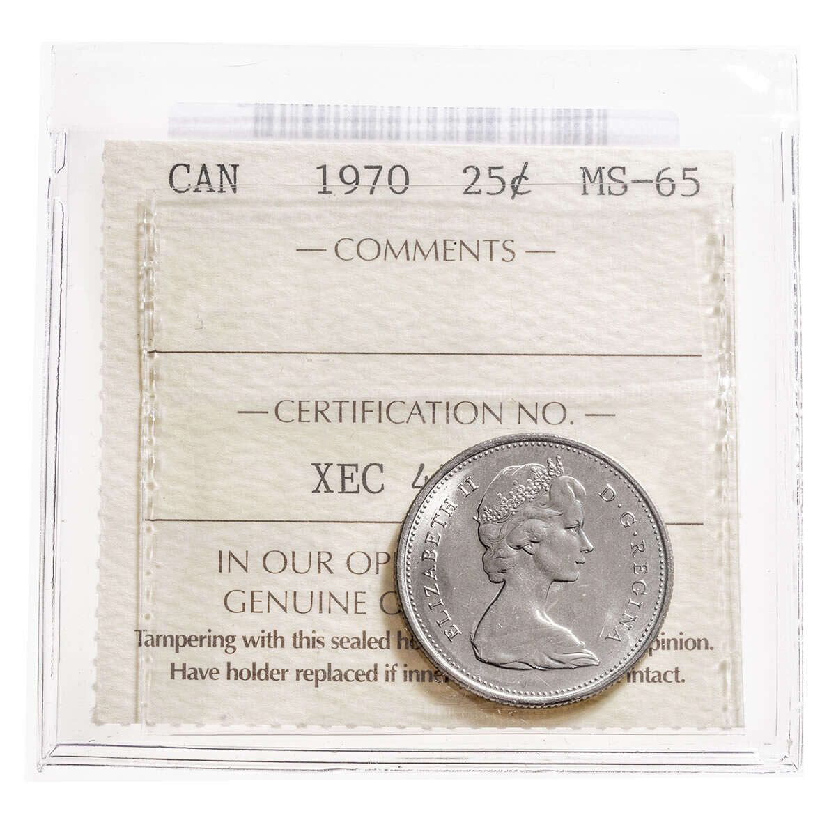 25 cent 1970  ICCS MS-65 Default Title