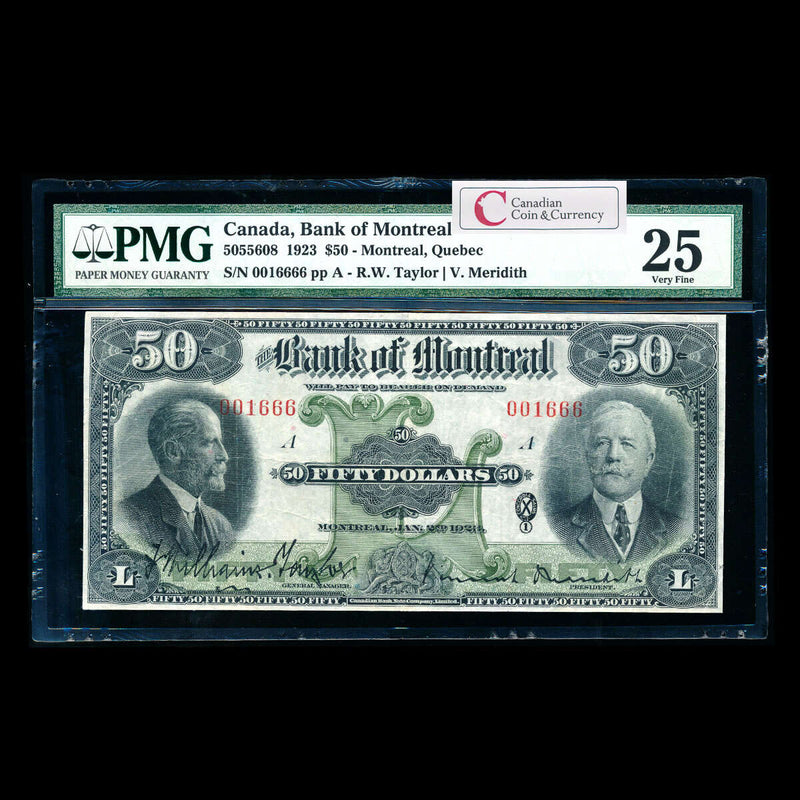 The Bank of Montreal $50 1923  PMG VF-25 Default Title