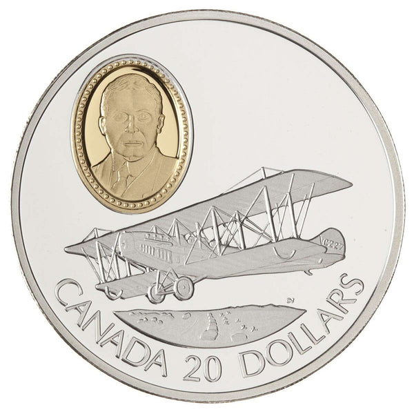 1992 $20 Aviation Series One (5) Curtiss JN-4 (Canuck) - Sterling Silv