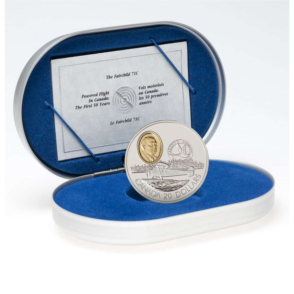 1圓銀貨 1993 $20 Aviation Series One (7) Fairchild 71c - Sterling Silver Coin