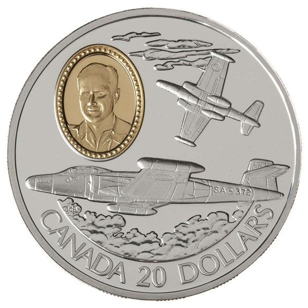1996 $20 Aviation Series Two (3) CF-100 Canuck - Sterling Silver Coin Default Title