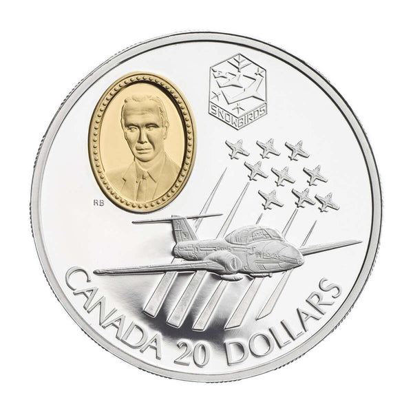 1997 $20 Aviation Series Two (6) CT-114 Tutor Jet - Sterling Silver Coin Default Title