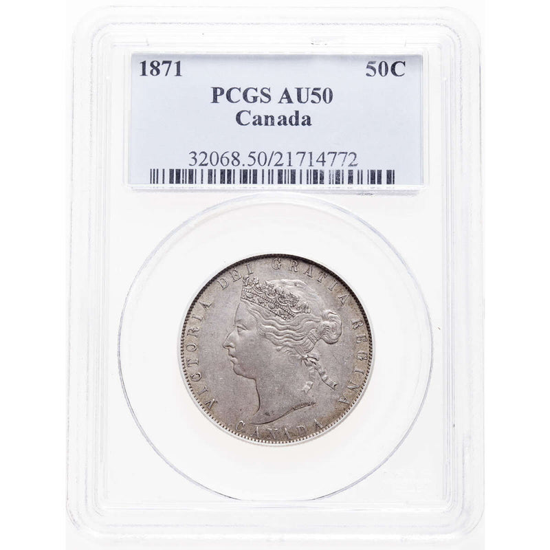 50 cent 1871 Obv 2 PCGS AU-50 Default Title