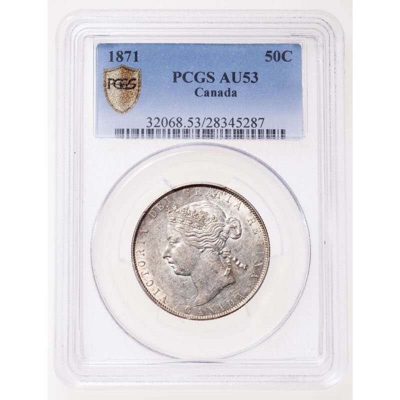 50 cent 1871 Obv 2 PCGS AU-53 Default Title