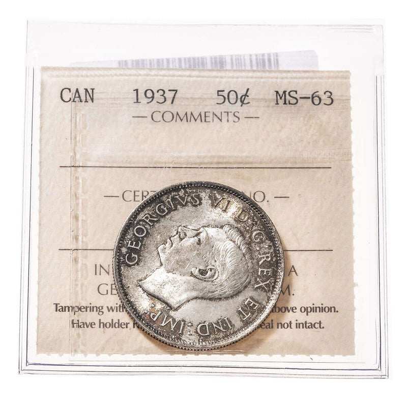 50 cent 1937  ICCS MS-63 Default Title