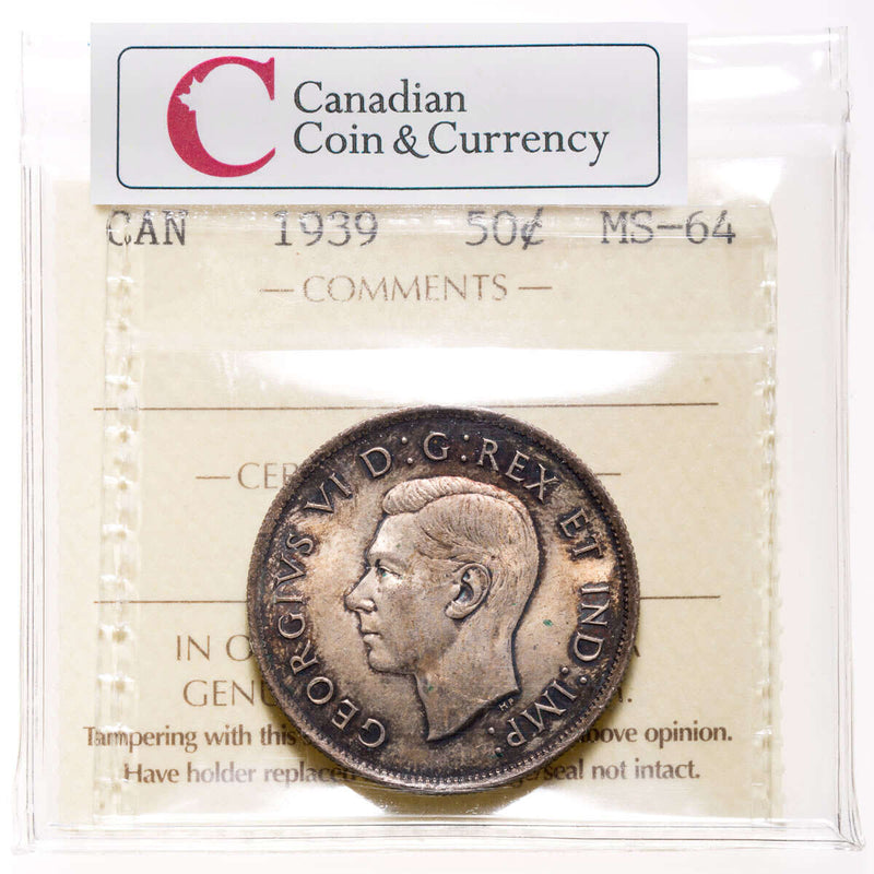 50 cent 1939  ICCS MS-64 Default Title