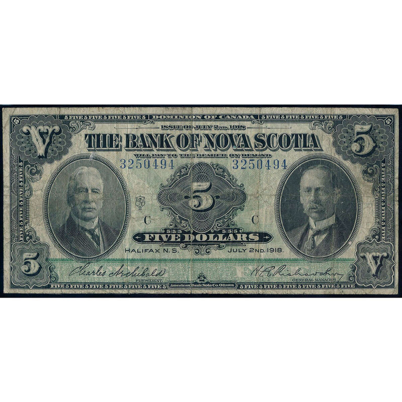 The Bank of Nova Scotia $5 1918  PMG F-15 Default Title
