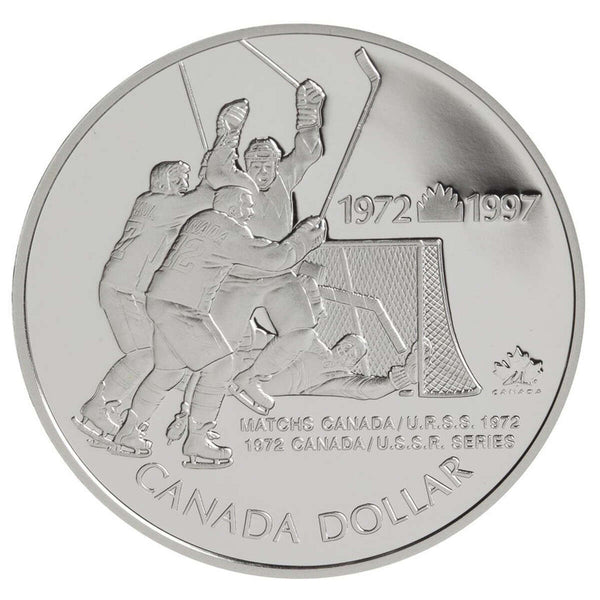 1997 $1 The 1972 Canada/Russia Hockey Series, 25th Anniversary - Sterling Silver Dollar Proof Default Title