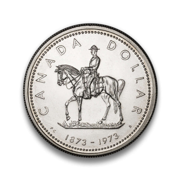 1973 $1 Royal Canadian Mounted Police Centennial - Silver Dollar