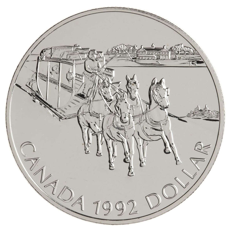 1992 $1 Kingston to York Stagecoach - Sterling Silver Dollar B.U. Default Title