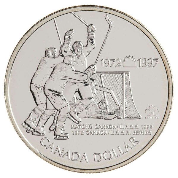 1997 $1 Canada/Russia Hockey Series, 25th Anniversary - Sterling Silver Dollar B.U. Default Title