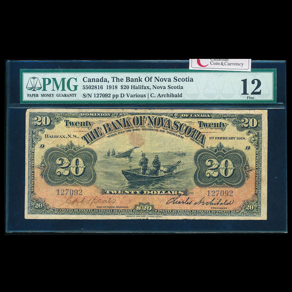 The Bank of Nova Scotia $20 1918 ms. L PMG F-12 Default Title