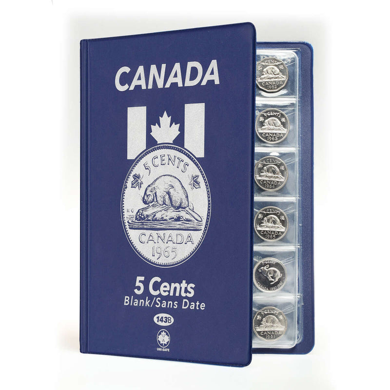 Uni-Safe Blue Coin Albums 5 Cents (Blank)