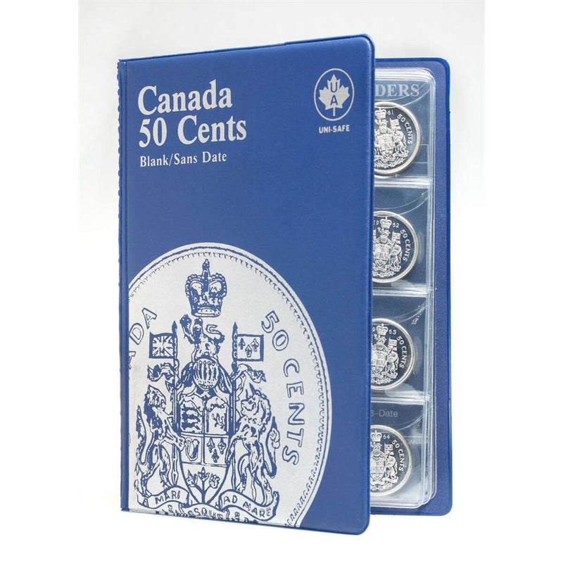 Uni-Safe Blue Coin Albums 50 Cents (Blank)