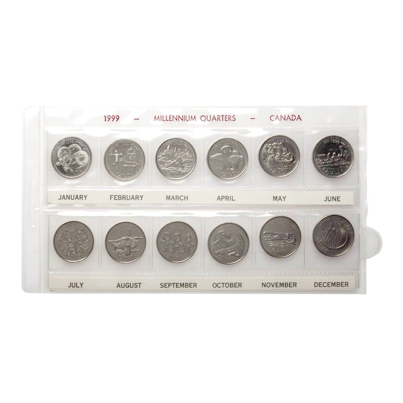 1999 25c Millennium Designs 12-Coin Set