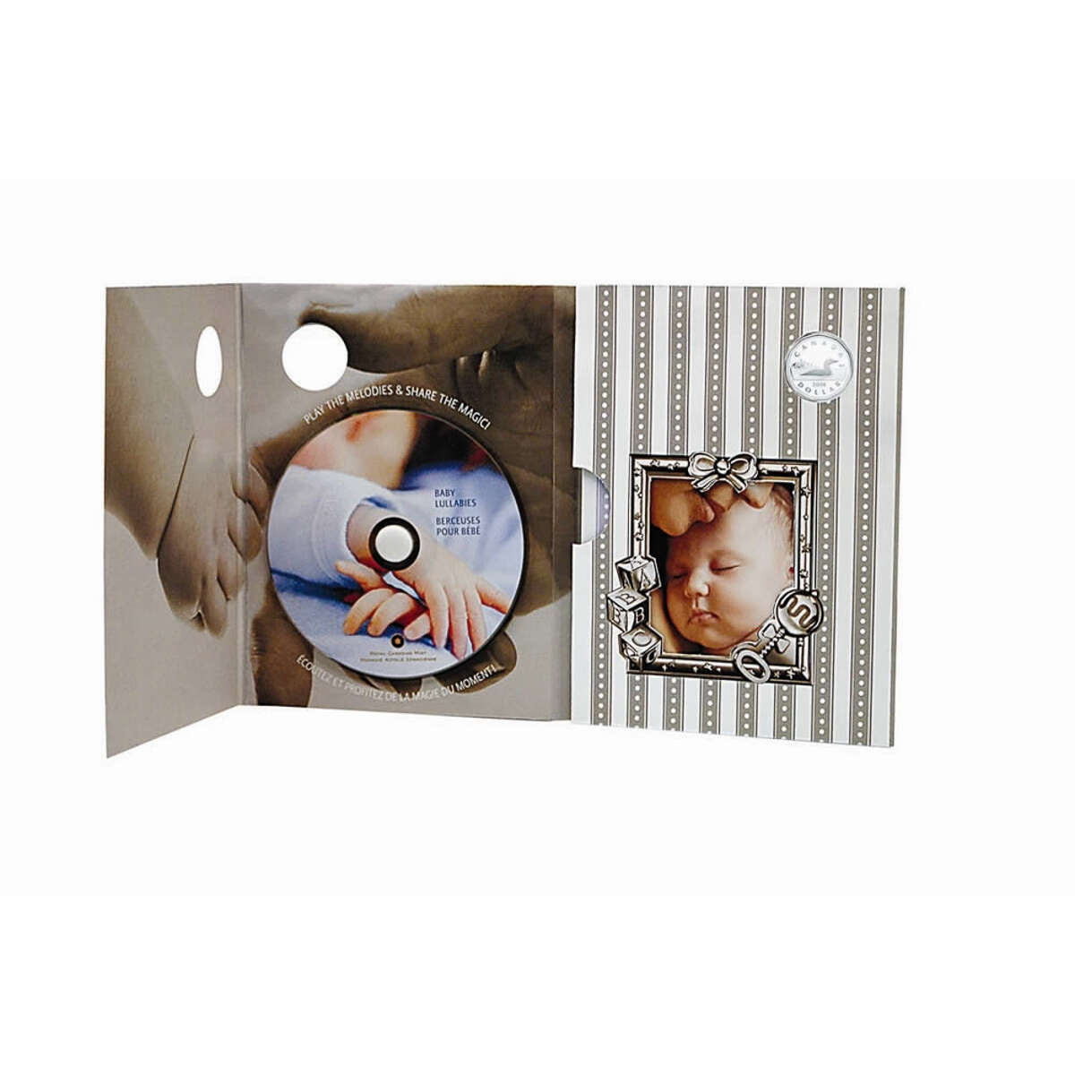 2008 $1 Baby Lullabies CD  & Sterling Silver Dollar Set Default Title