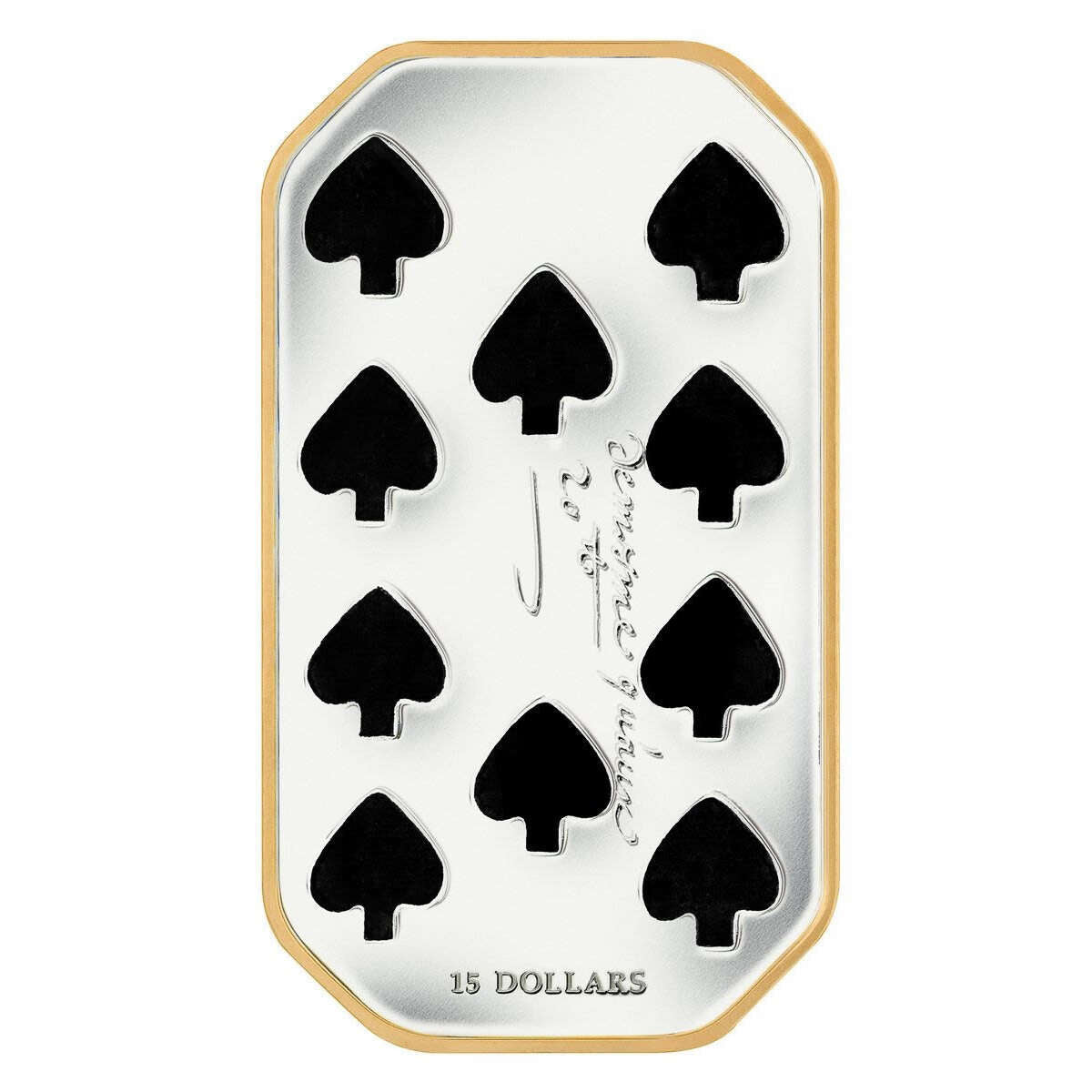 2009 $15 Playing Card Money: Ten of Spades - Sterling Silver Coin Default Title