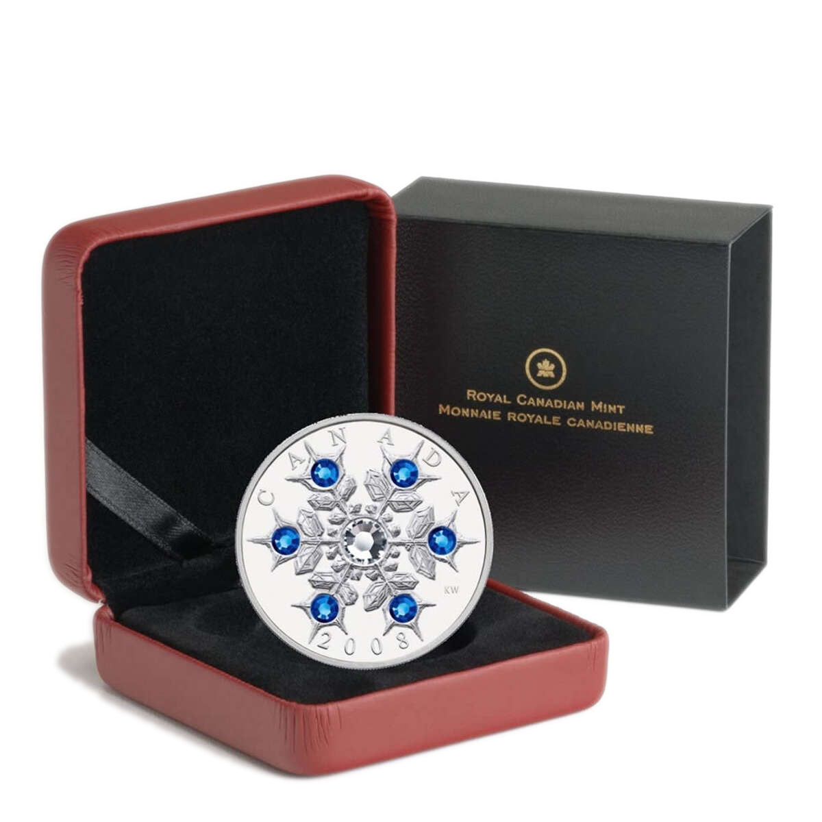 2008 $20 Crystal Snowflake: Sapphire - Pure Silver Coin