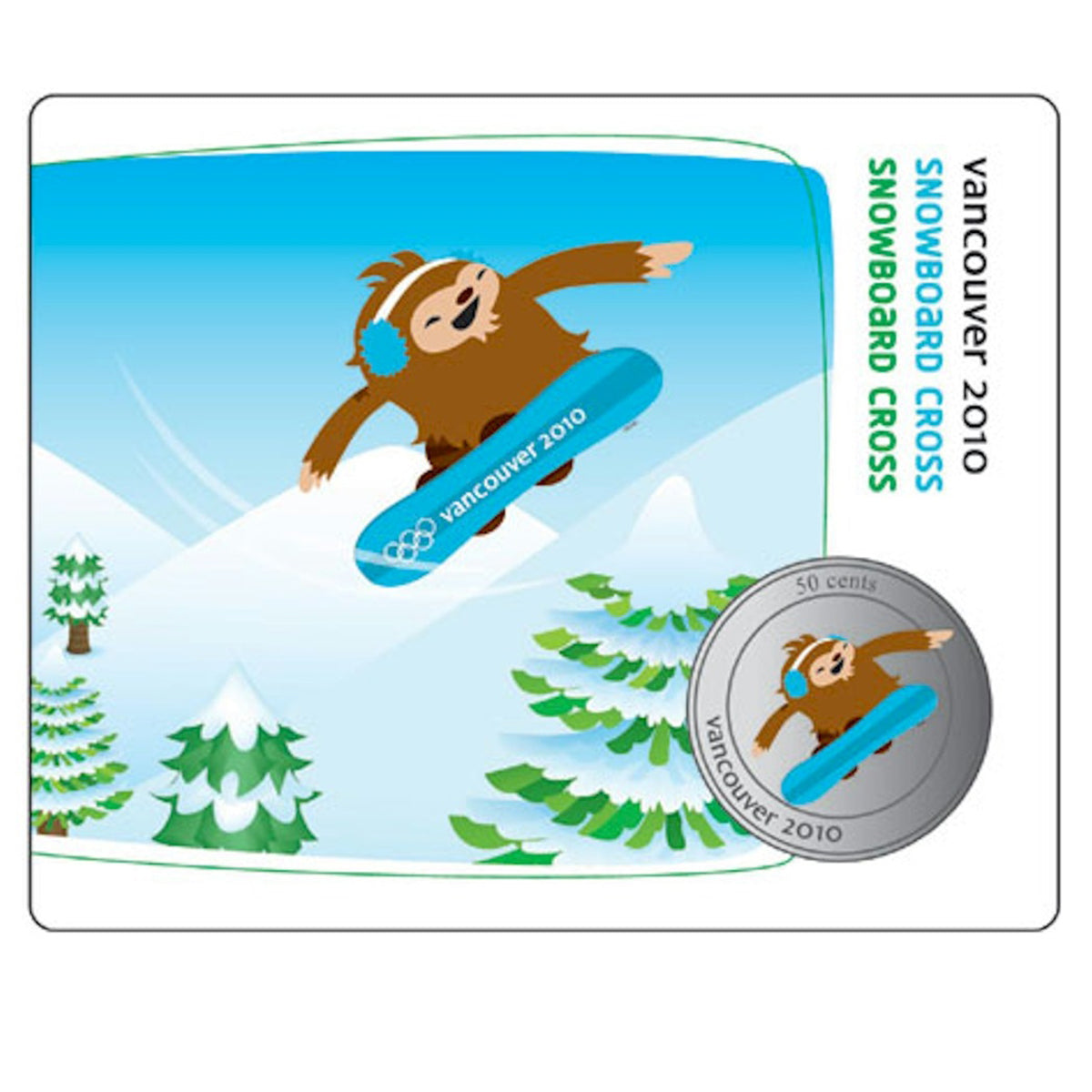 2010 50c Quatchi Snowboard Cross: Vancouver Mascots