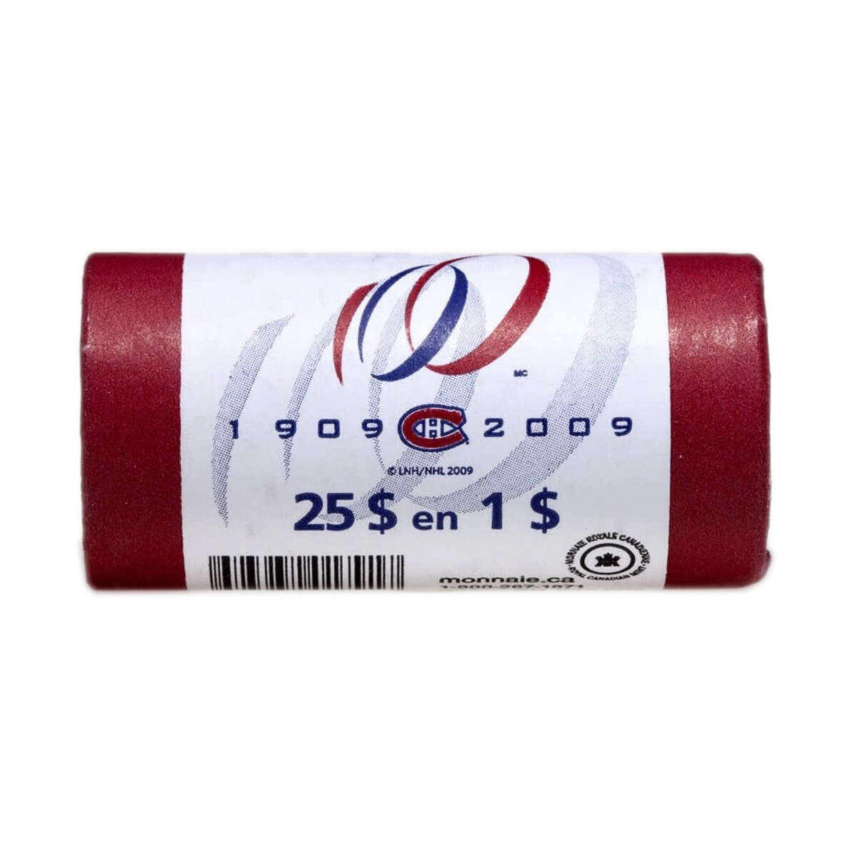 2009 $1 Montreal Canadiens, 100th Anniversary - Circulation Coin Roll