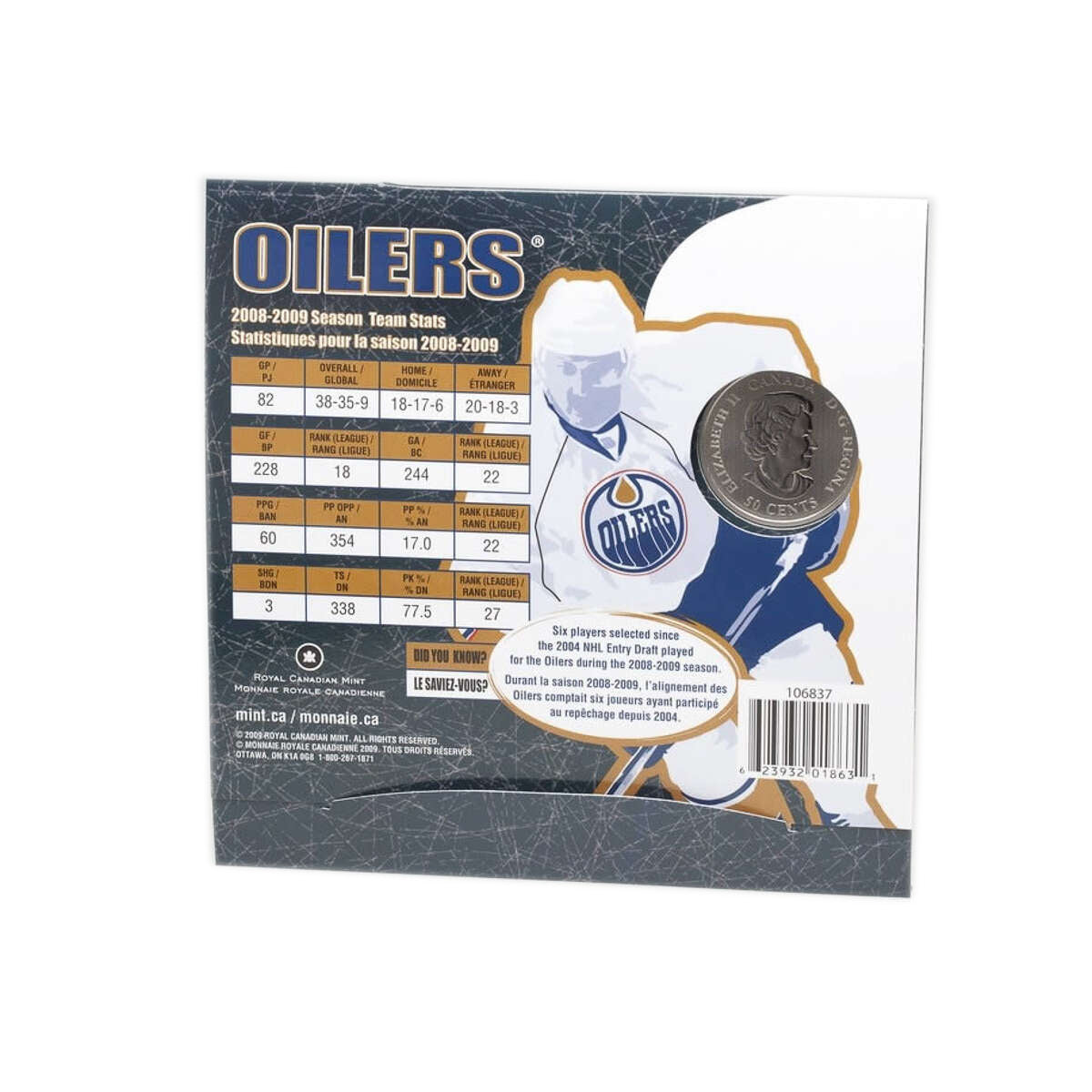 2009-2010 50c NHL: Edmonton Oilers - Coloured Coin