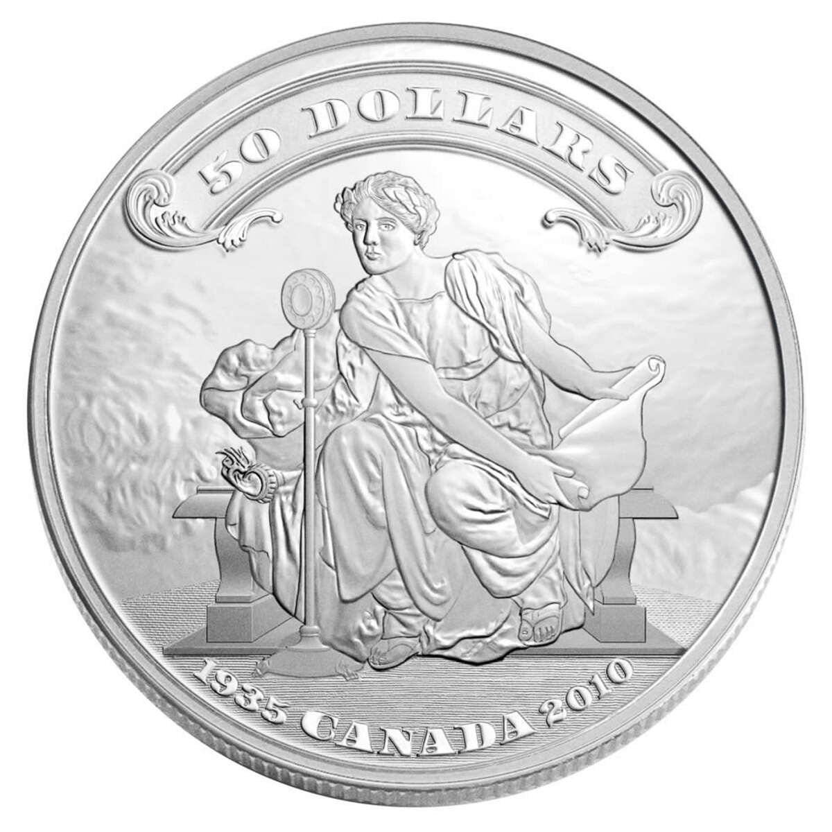 2010 $50 First Bank Notes Issued by the Bank of Canada, 75th Anniversary - Pure Silver Coin Default Title