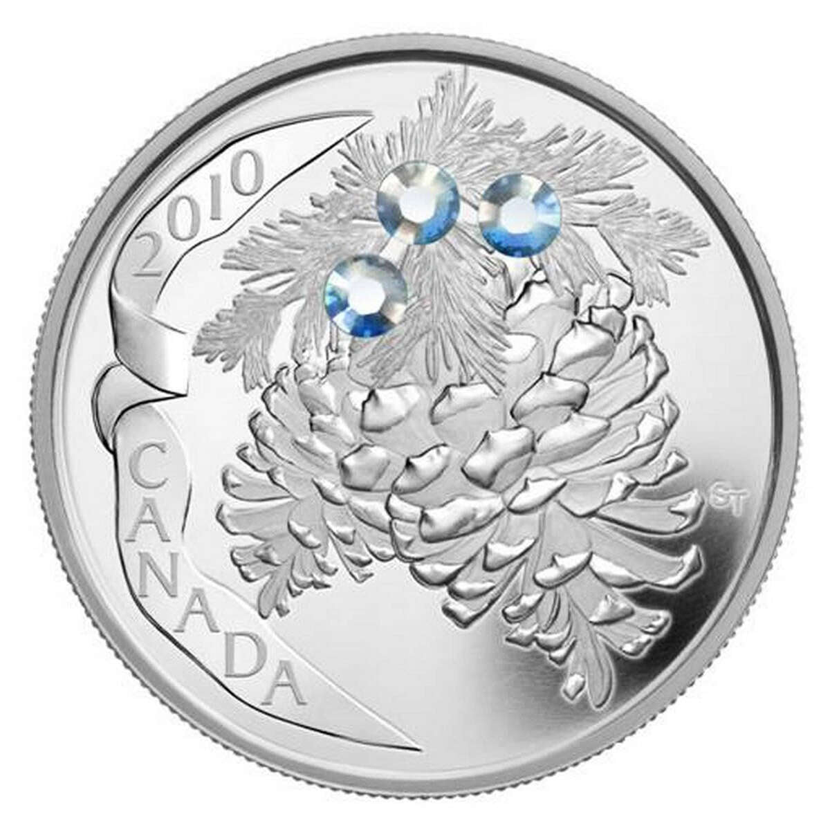 2010 $20 Holiday Pine Cones: Moonlight - Pure Silver Coin Default Title