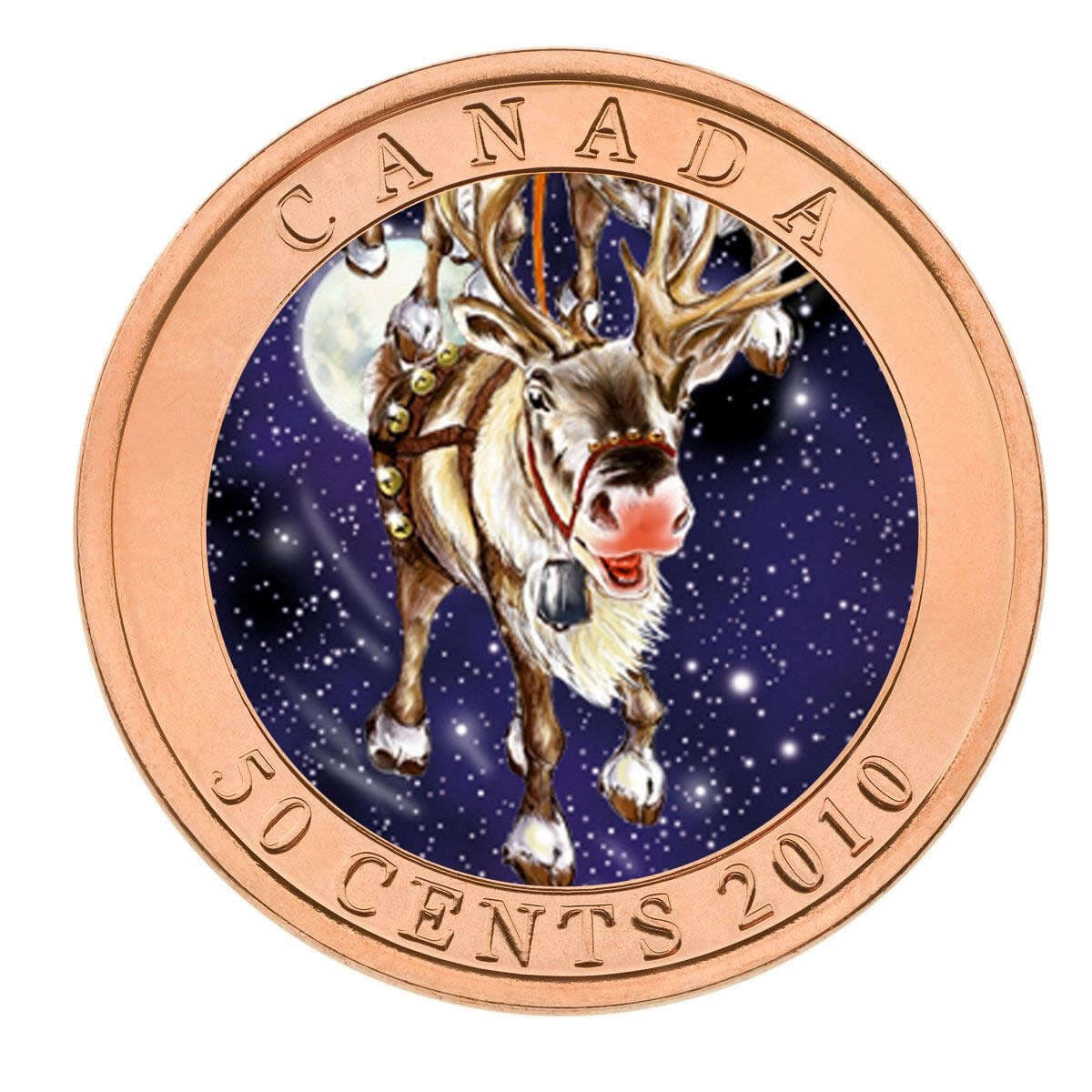 2010 50c Santa and The Red-Nosed Reindeer - Lenticular Coin Default Title