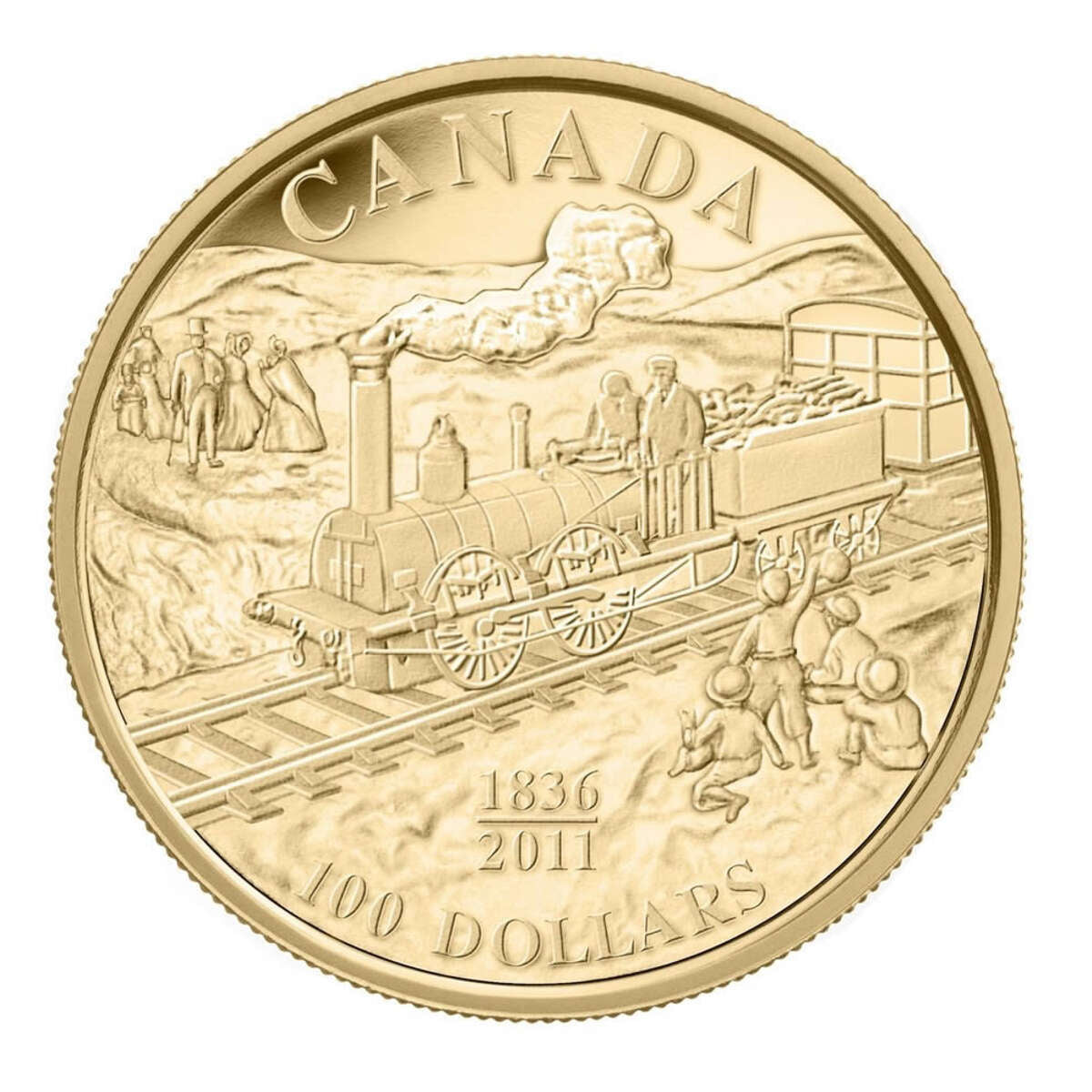 2011 $100 Canada's First Rail Road, 175th Anniversary - 14-kt. Gold Coin Default Title