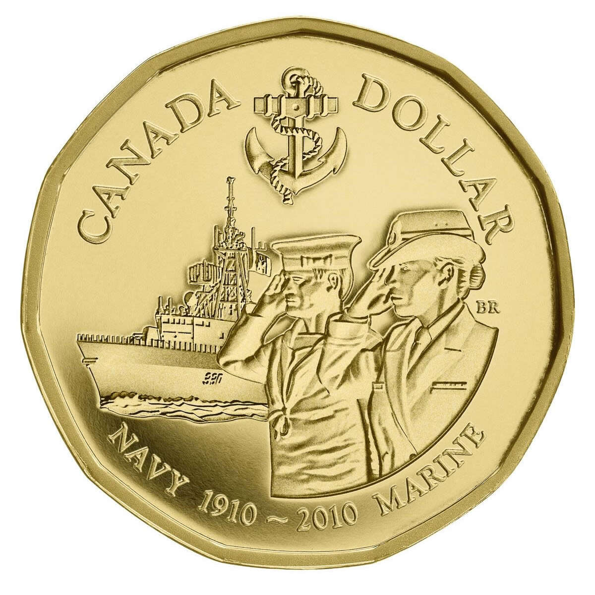 2010 $1 The Canadian Navy, 100th Anniversary - Gold-Plated Coin and Stamp Set Default Title