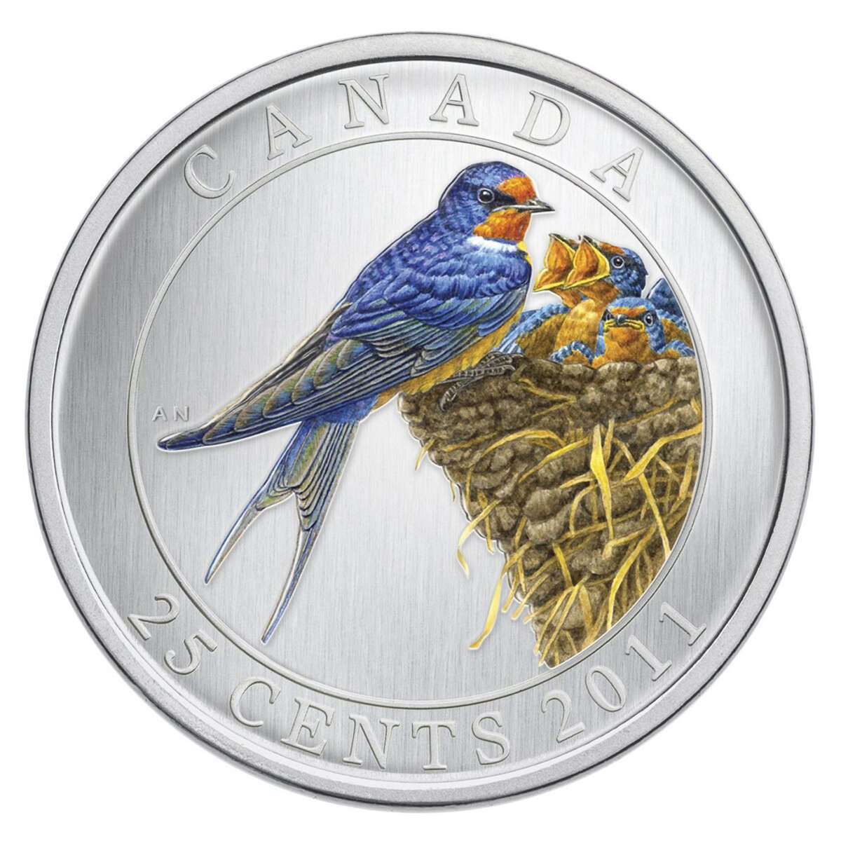 2011 25c Birds of Canada: Barn Swallow - Coloured Coin Default Title