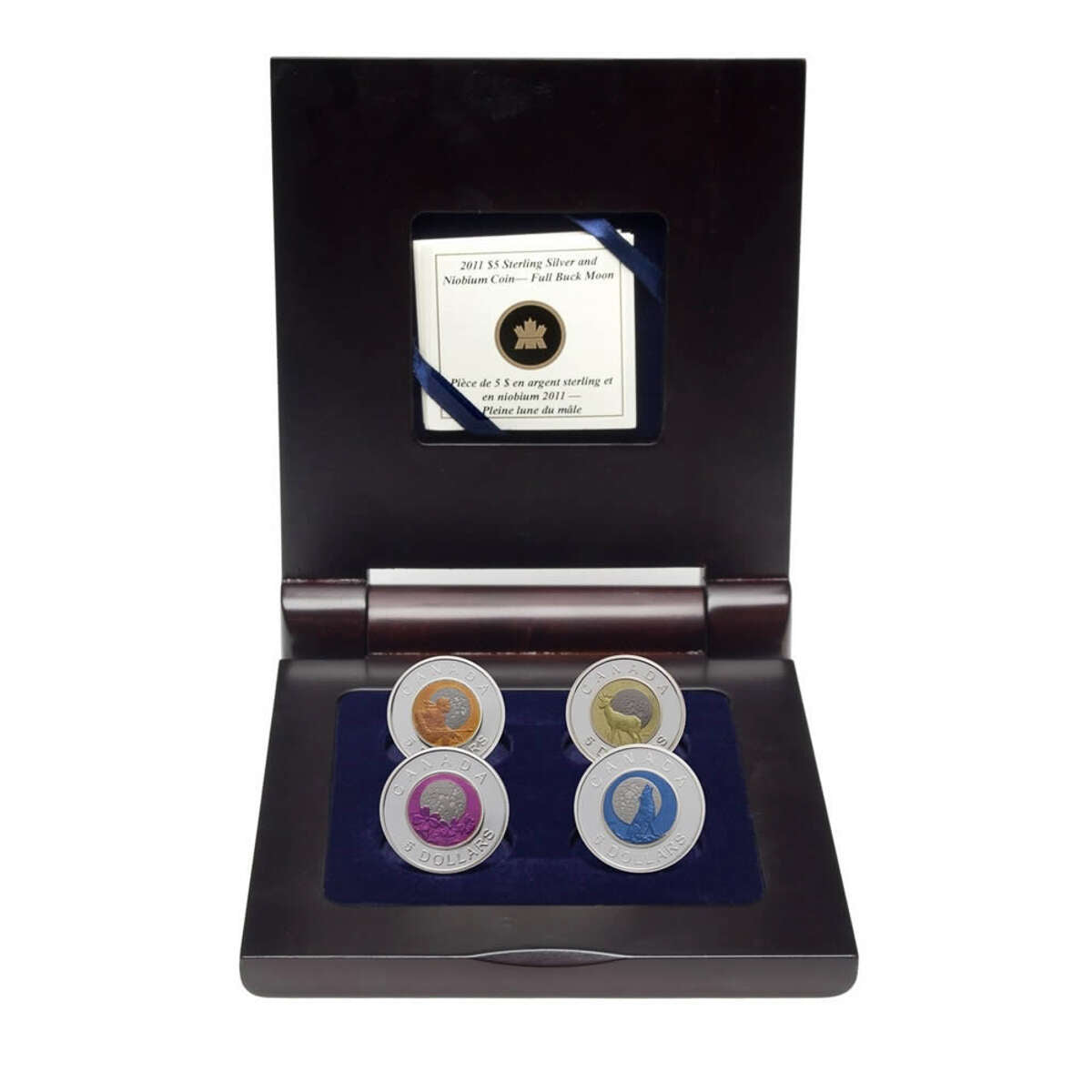 2011-2012 Full Moon Sterling Silver and Niobium 4-Coin Set in Display Case Default Title