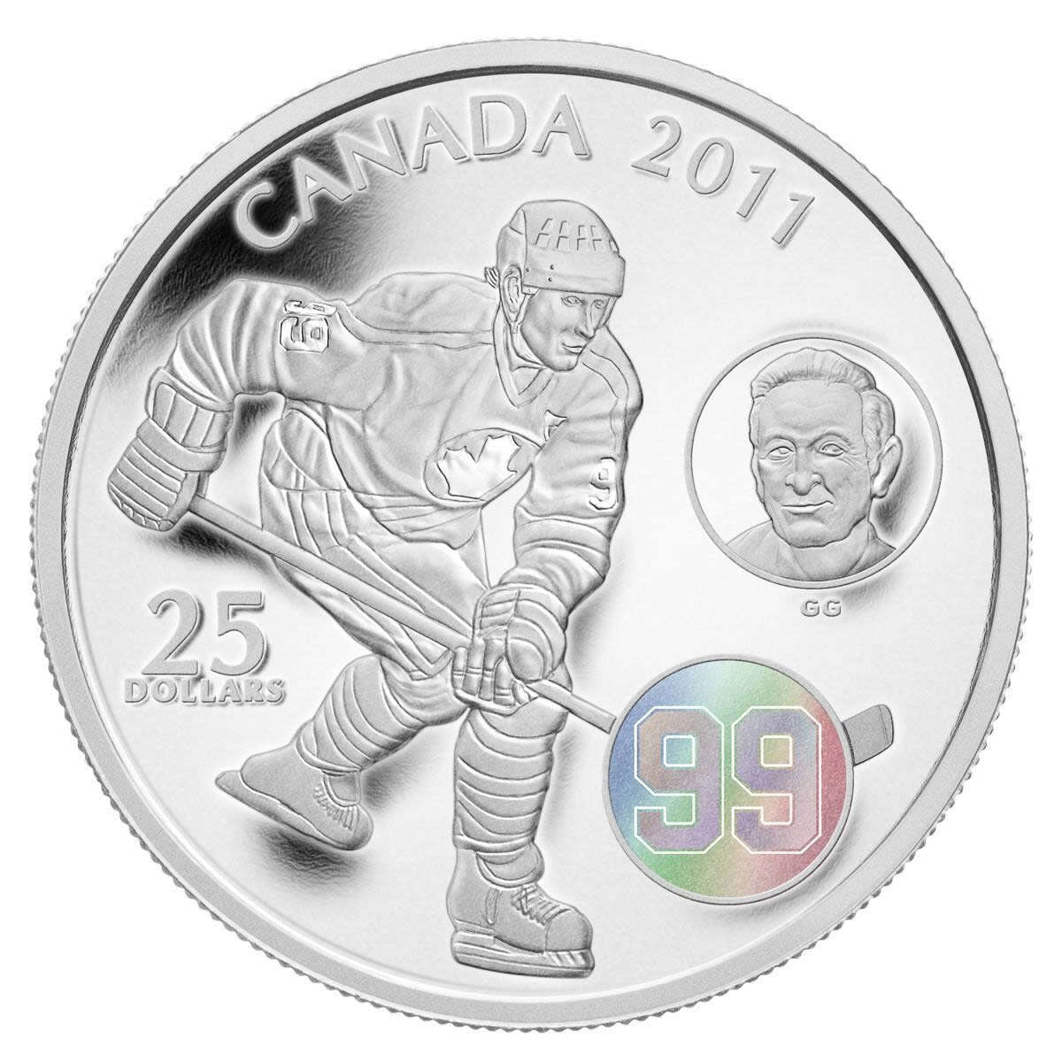 2011 $25 Wayne & Walter Gretzky - Pure Silver Hologram Coin Default Title