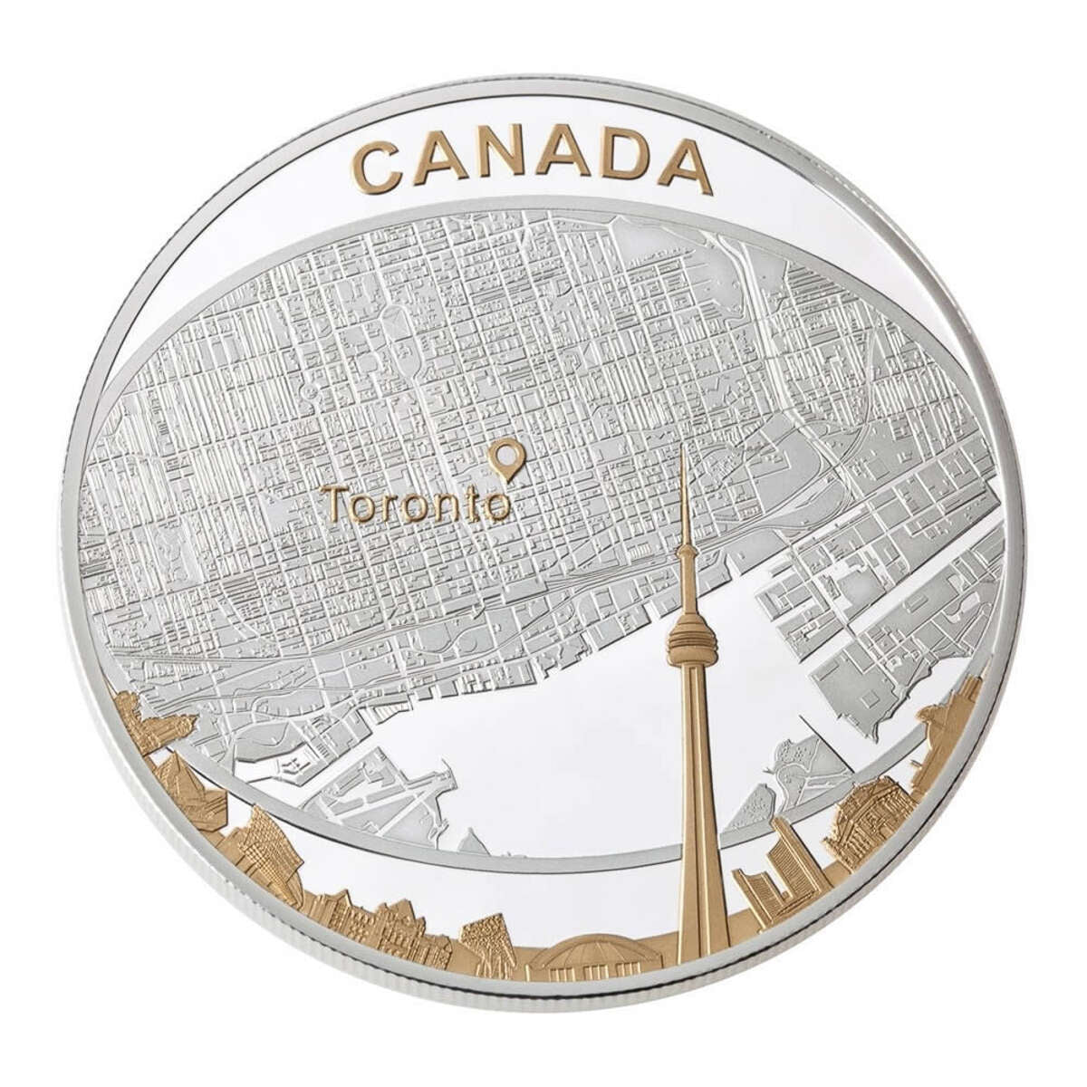 2011 $25 Toronto City Map - Pure Silver Coin Default Title