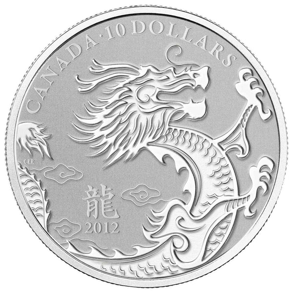 2012 $10 Year of the Dragon - Pure Silver Coin