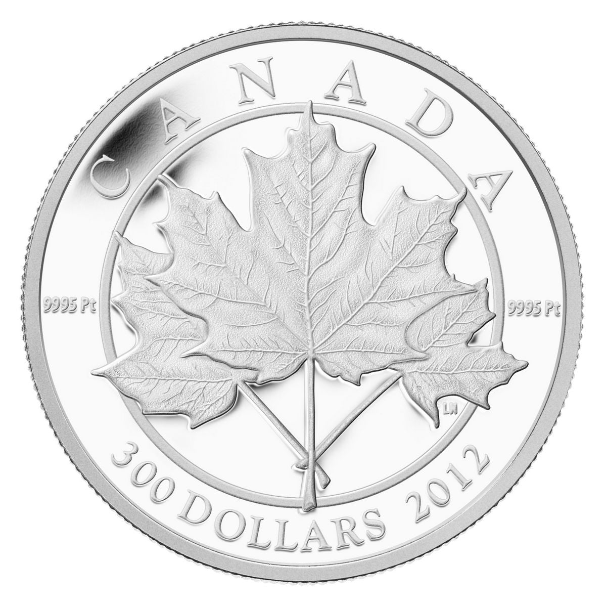 2012 $300 Maple Leaf Forever - Pure Platinum Coin