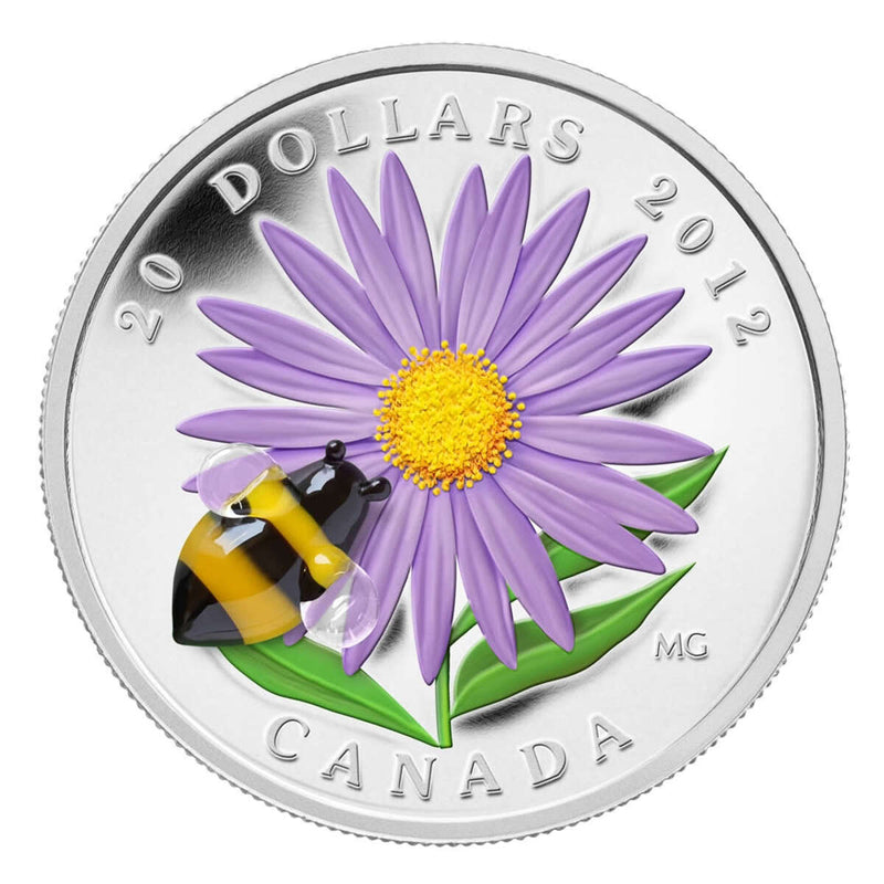 2012 $20 Aster with Venetian Glass Bumblebee - Pure Silver Coin Default Title