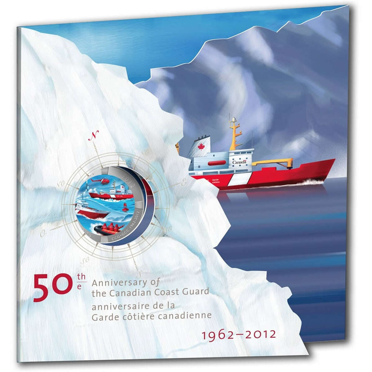 2012 25c 50 Years of the Canadian Coast Guard - Coloured Coin Default Title